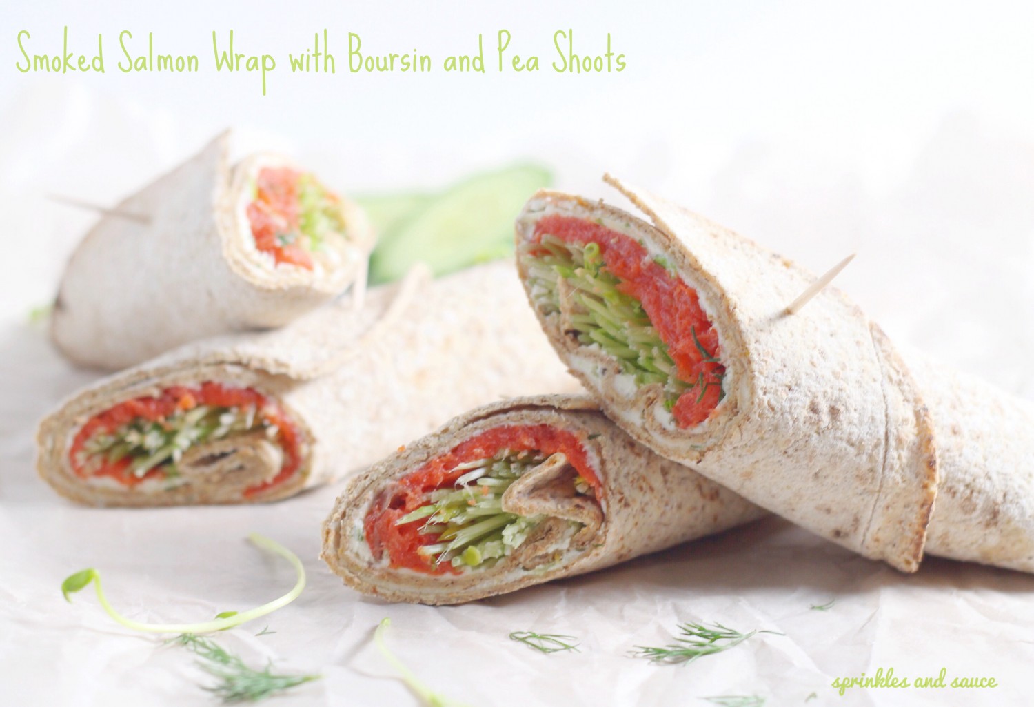 Smoked Salmon Wrap with Boursin and Pea Shoots1