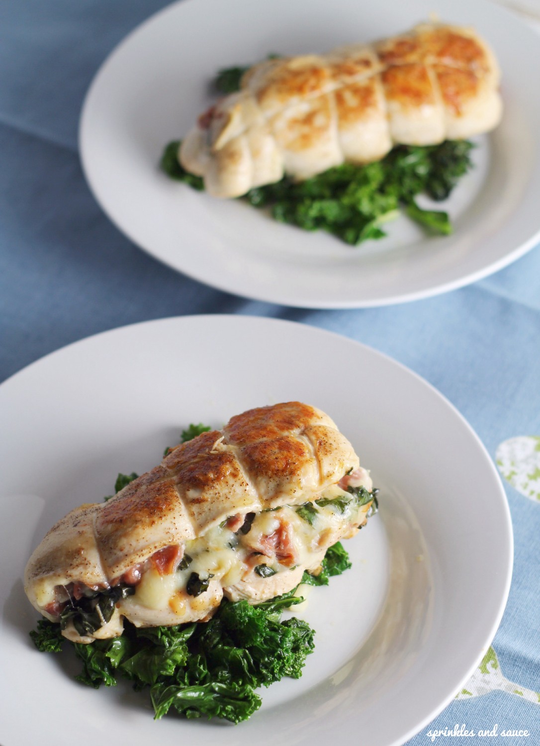 Stuffed Chicken with Proscuitto, Mozzarella and Basil