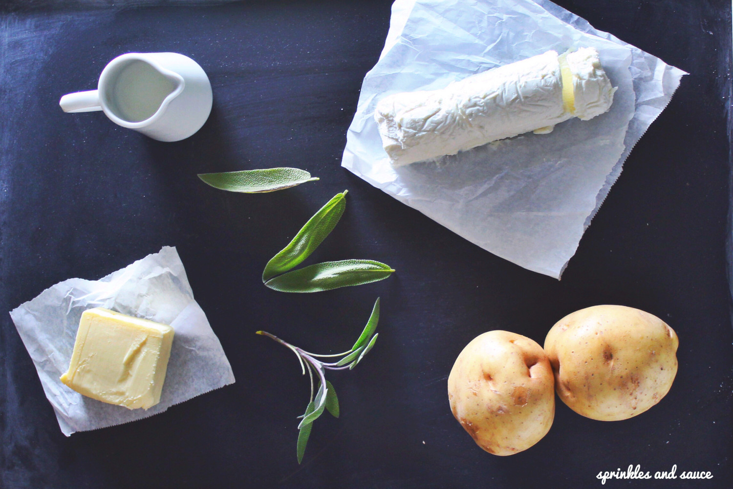 Mashed Potatoes with Goat Cheese and Sage2