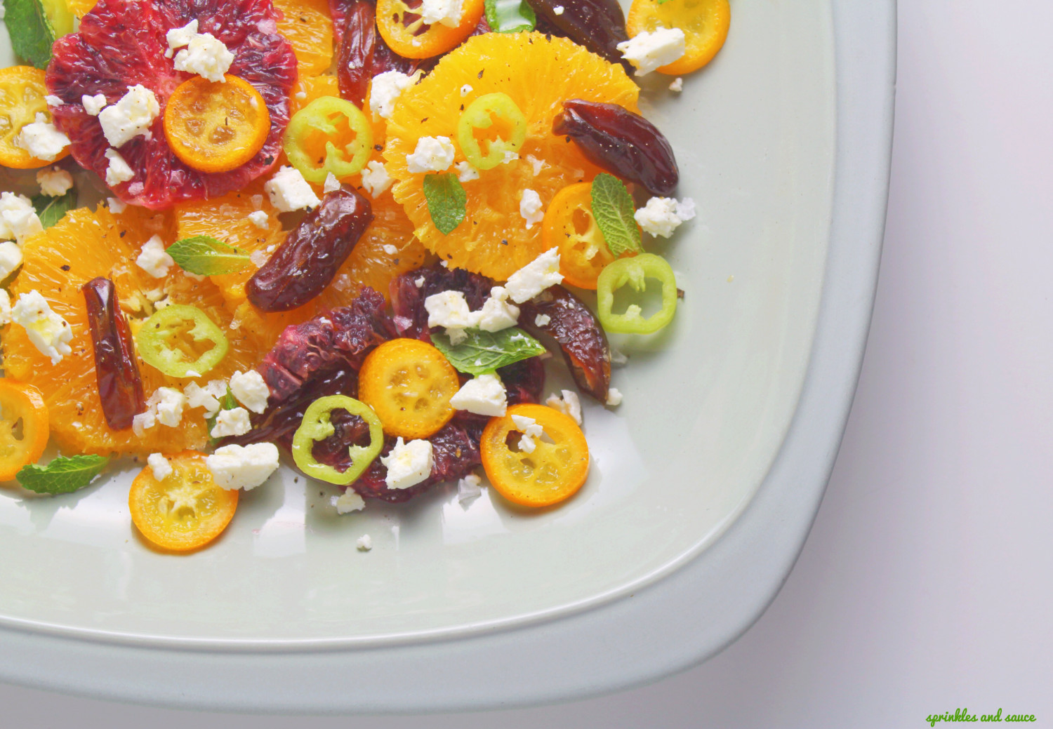 Orange Kumquat Date and Feta Salad