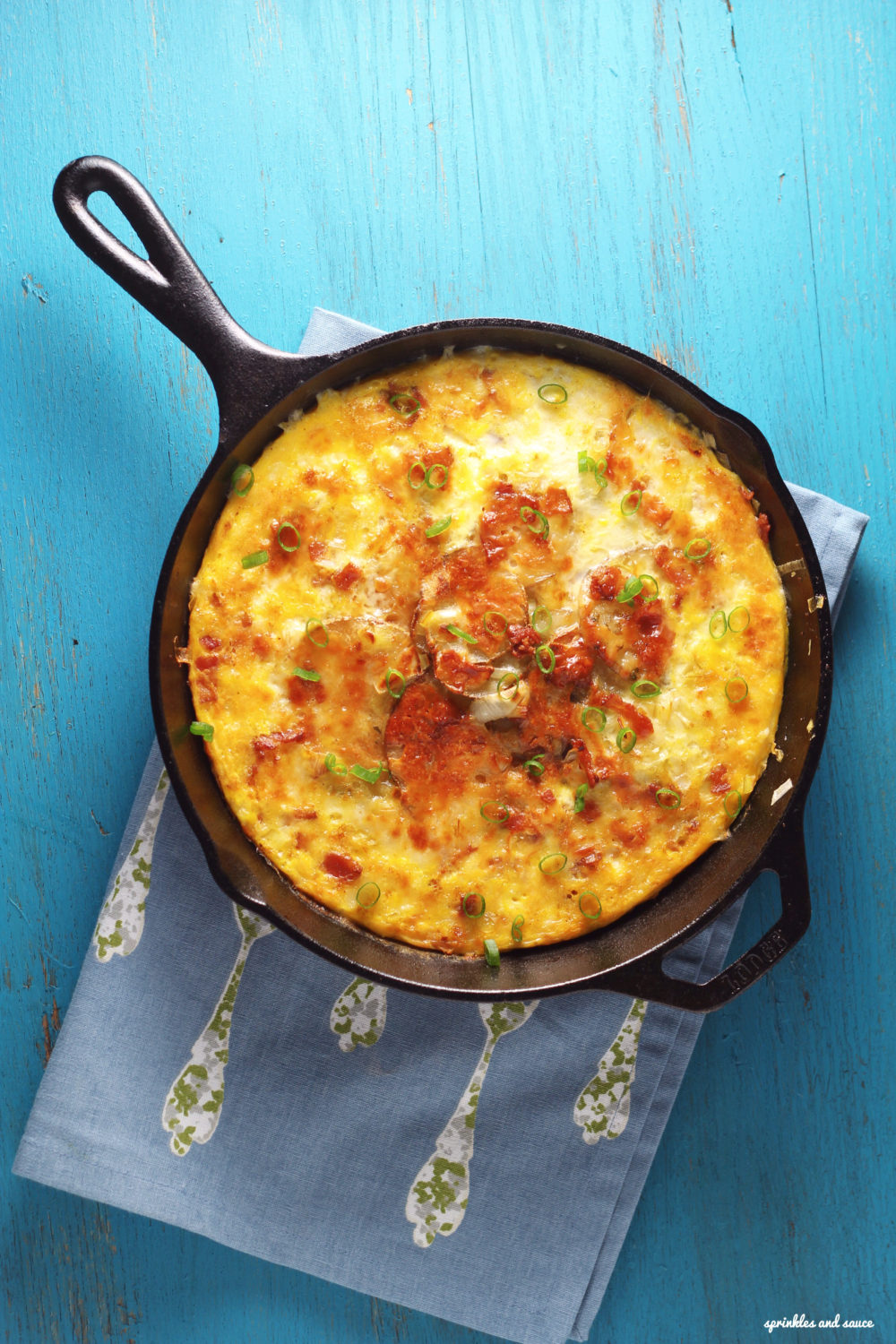 Bacon, Leek And Potato Frittata - Sprinkles And Sauce