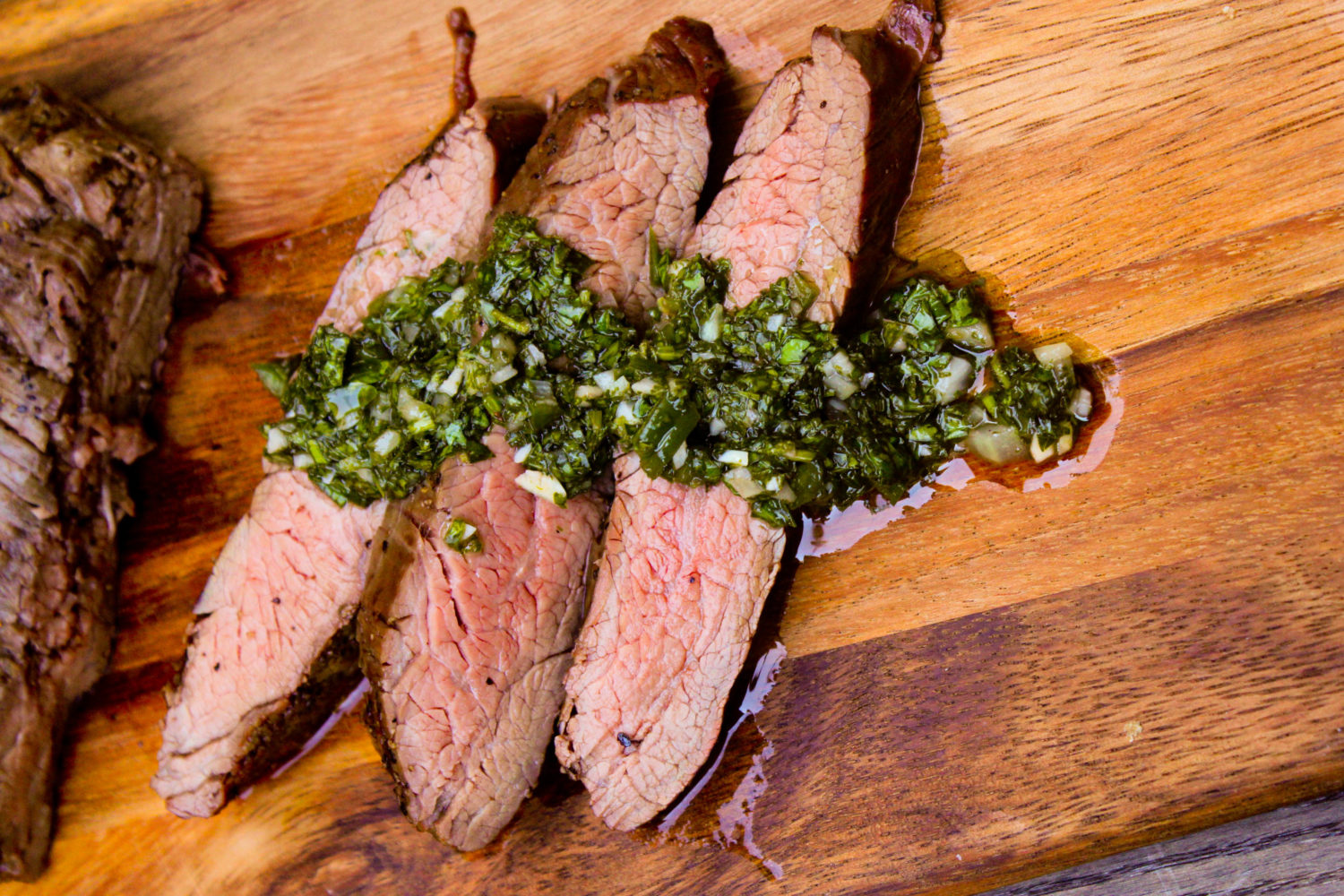 grilled flank steak with chimichurri sauce