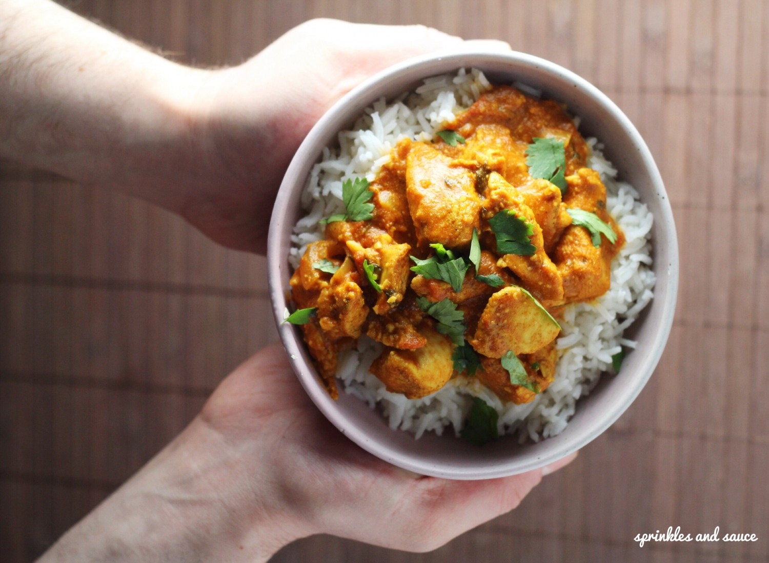 Chicken Curry with Cashews - sprinkles and sauce
