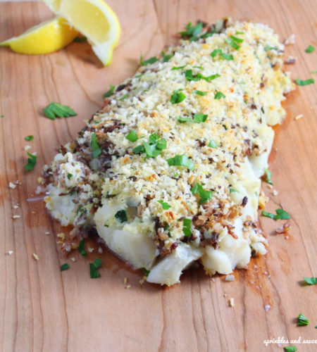Haddock Topped with Crab and Wild Rice