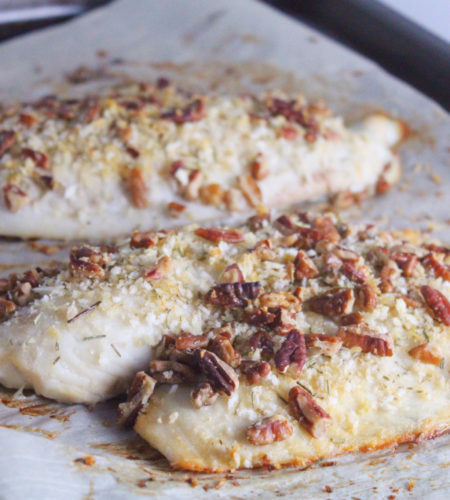 Baked Tilapia with Pecan Rosemary Topping