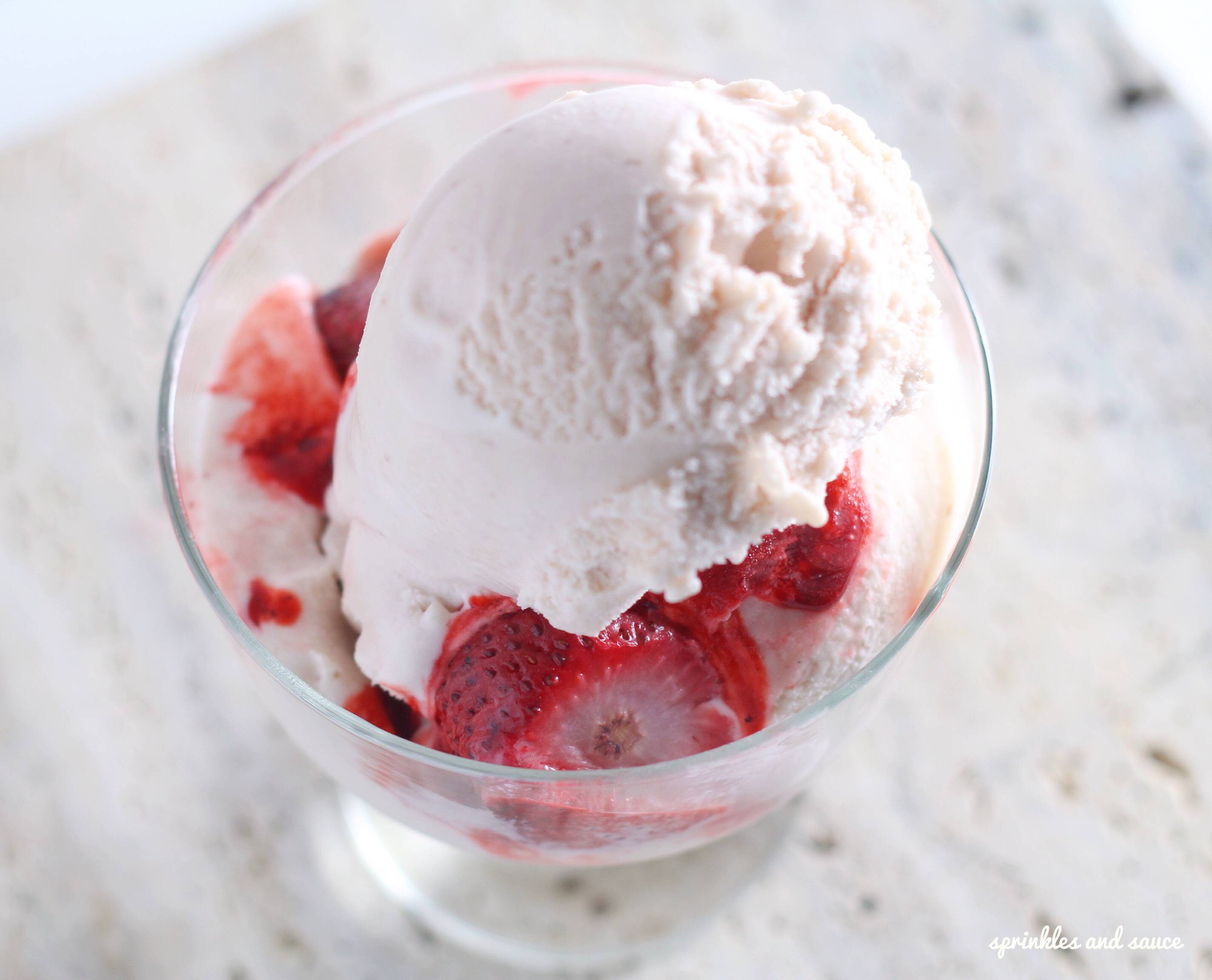 Strawberry Ice Cream with Roasted Strawberries