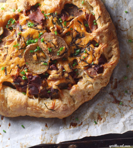Roasted Potato Galette with Bacon, Cheddar and Chives
