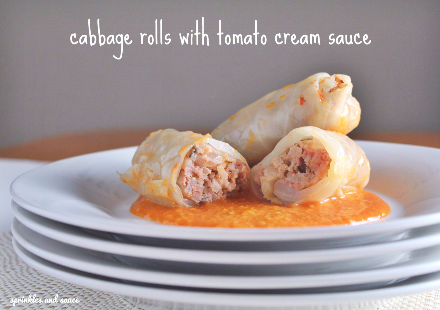 cabbage rolls with tomato cream sauce