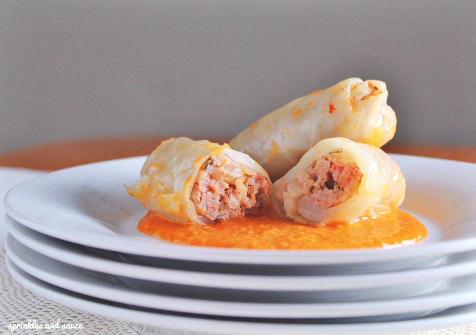 Cabbage Rolls With Tomato Cream Sauce Sprinkles And Sauce 9568