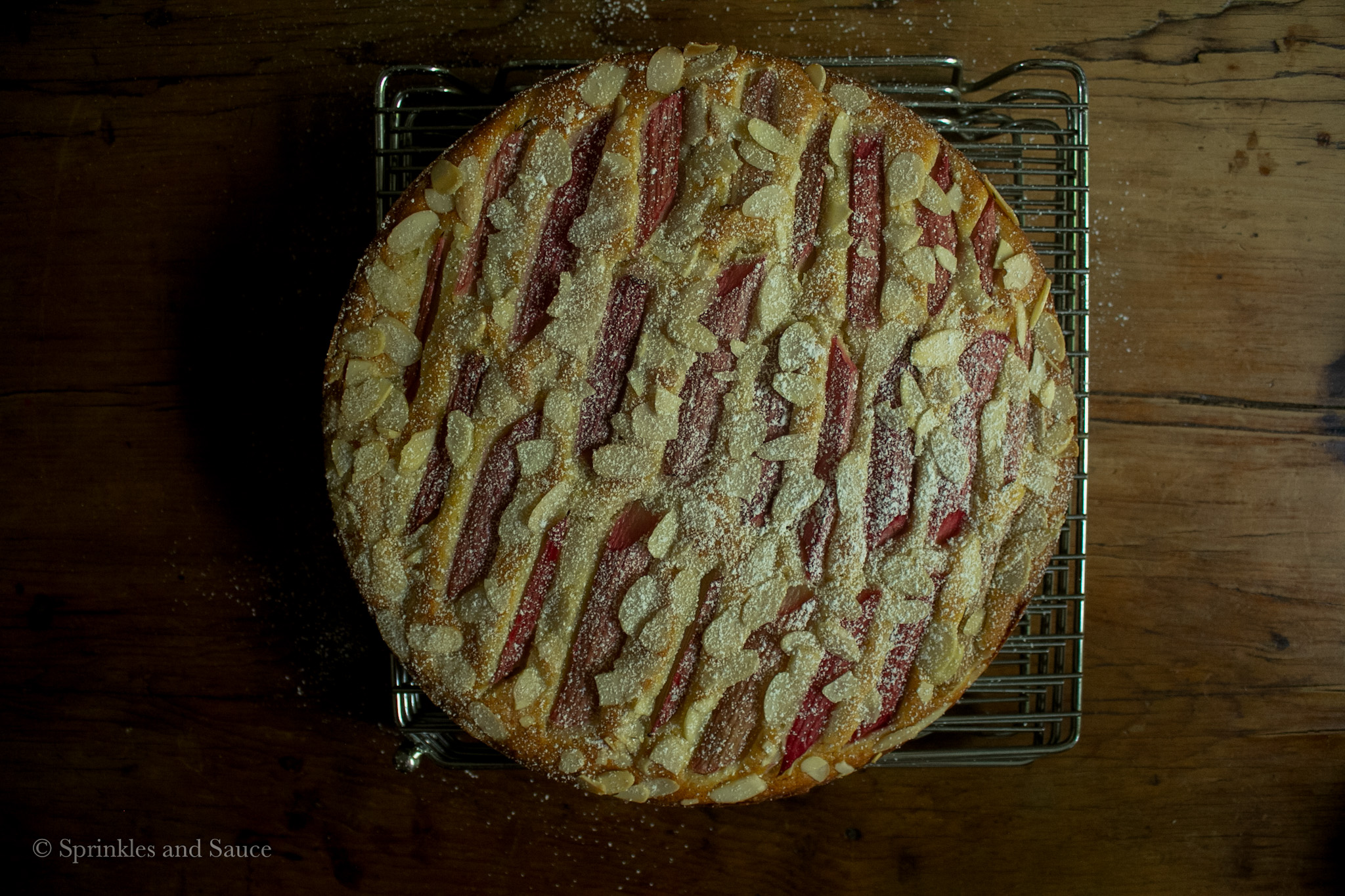 rhubarb almond cake